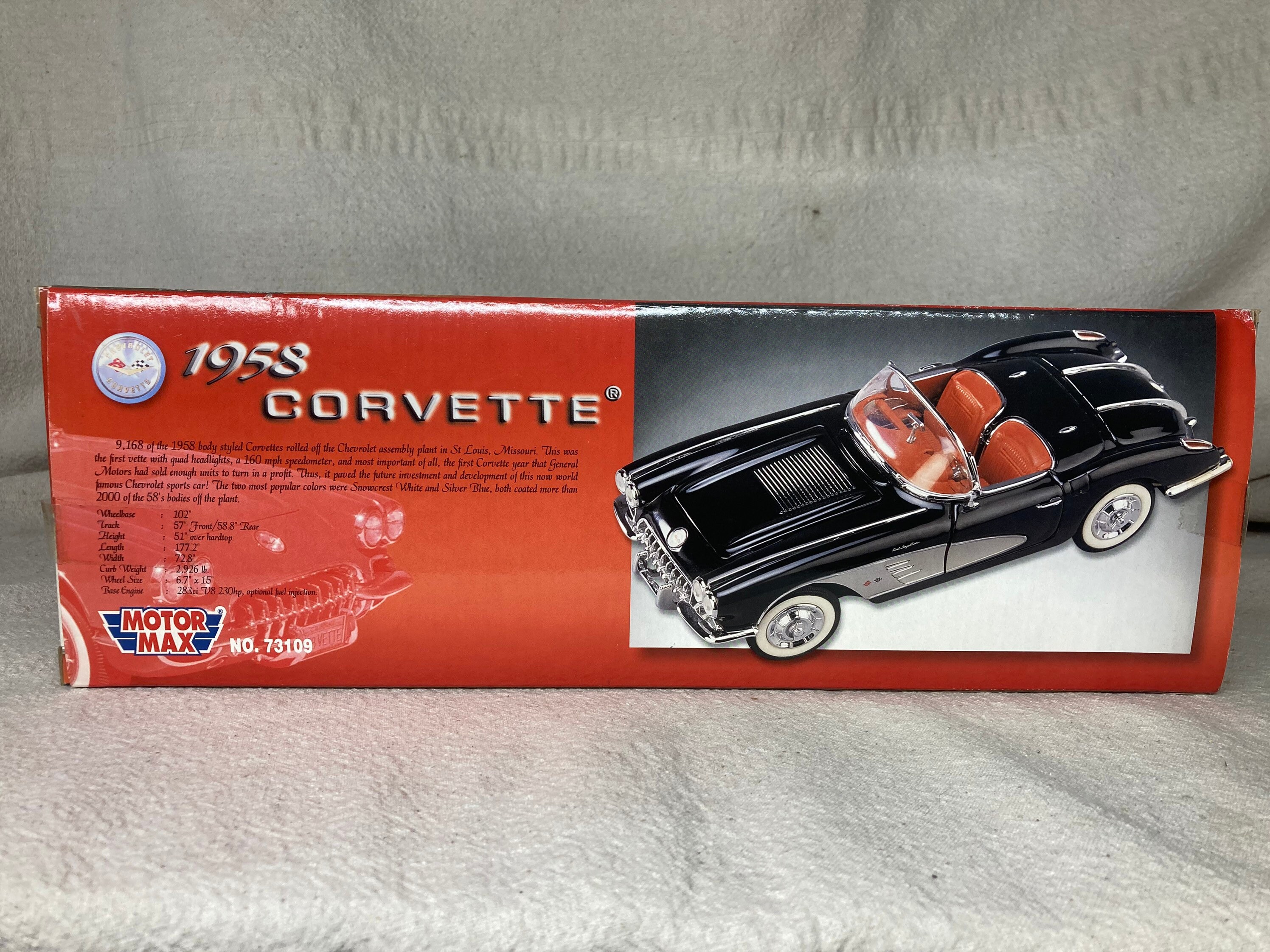 Carro de colección Escala 1:18 1958 Corvette