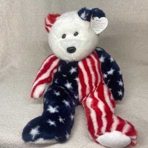 Vintage Ty Beanie Buddies Americana | Spangle | USA | Red | White | Blue | Beanie Baby |