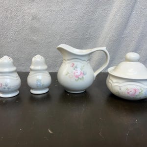 Vintage Pfaltzgraff Tea Rose Serving Ware | Pfaltzgraff | Choose from Salt & Pepper Shakers, Creamer or Sugar Dish