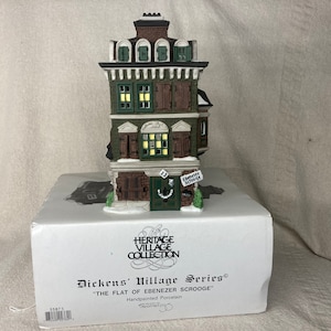 Department 56 Dickens Village Series "The Flat of Ebenezer Scrooge" | Hand-painted Porcelain | Christmas Village