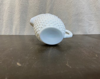 フェントン ミルクガラス ボブネイル ピーチブロウ 13×14cm 極美品 ヴィンテージ フェントン ホブネイル ミルクガラス クリーマー