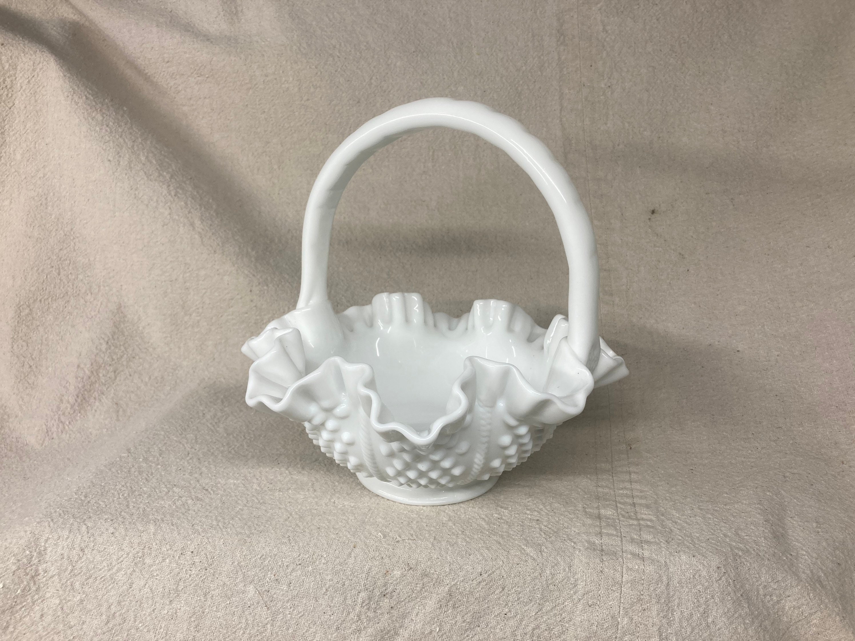 ヴィンテージ フェントン ホブネイル ホワイト ミルクガラス