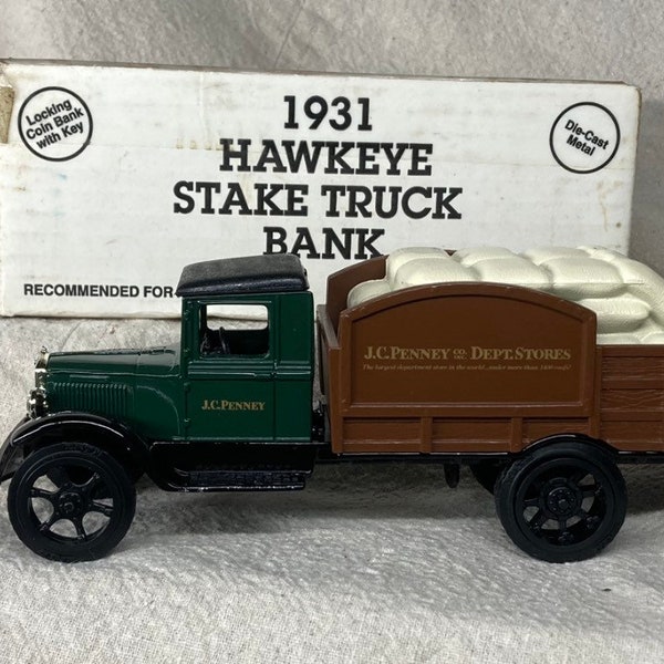 Ertl 1:25 Scale J.C. Penny 1931 Hawkeye Stake Truck Bank | Die-cast Model Truck | Ertl #3394 | J.C. Penny Dept. Stores