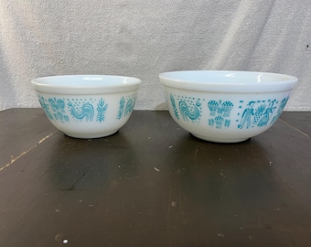 オールドパイレックス アーミッシュ柄ミキシングボウル フルセット4点