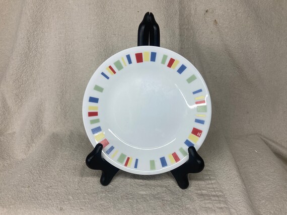Vintage Corelle Memphis Dinnerware Red Blue Green Yellow Dinner Plate Bread and Butter Plate Corelle Etsy