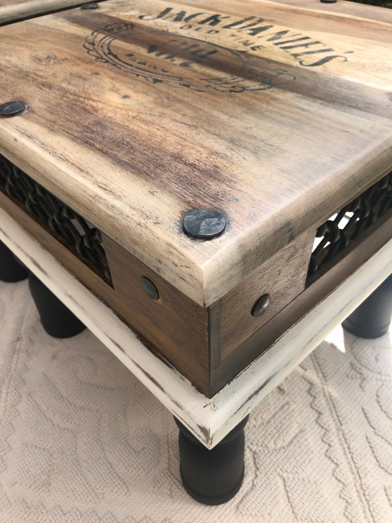Pair of Oak Coffee Tables/jack Daniels Coffee Tables/small Side Table/small Rustic Table/end