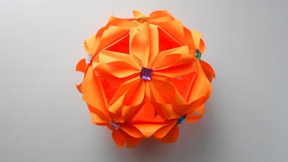 Diy Origami Kusudama Video Tutorial Christmas Decoration Tutorial Diy Paper Ball Icosahedron Polyhedron Paper