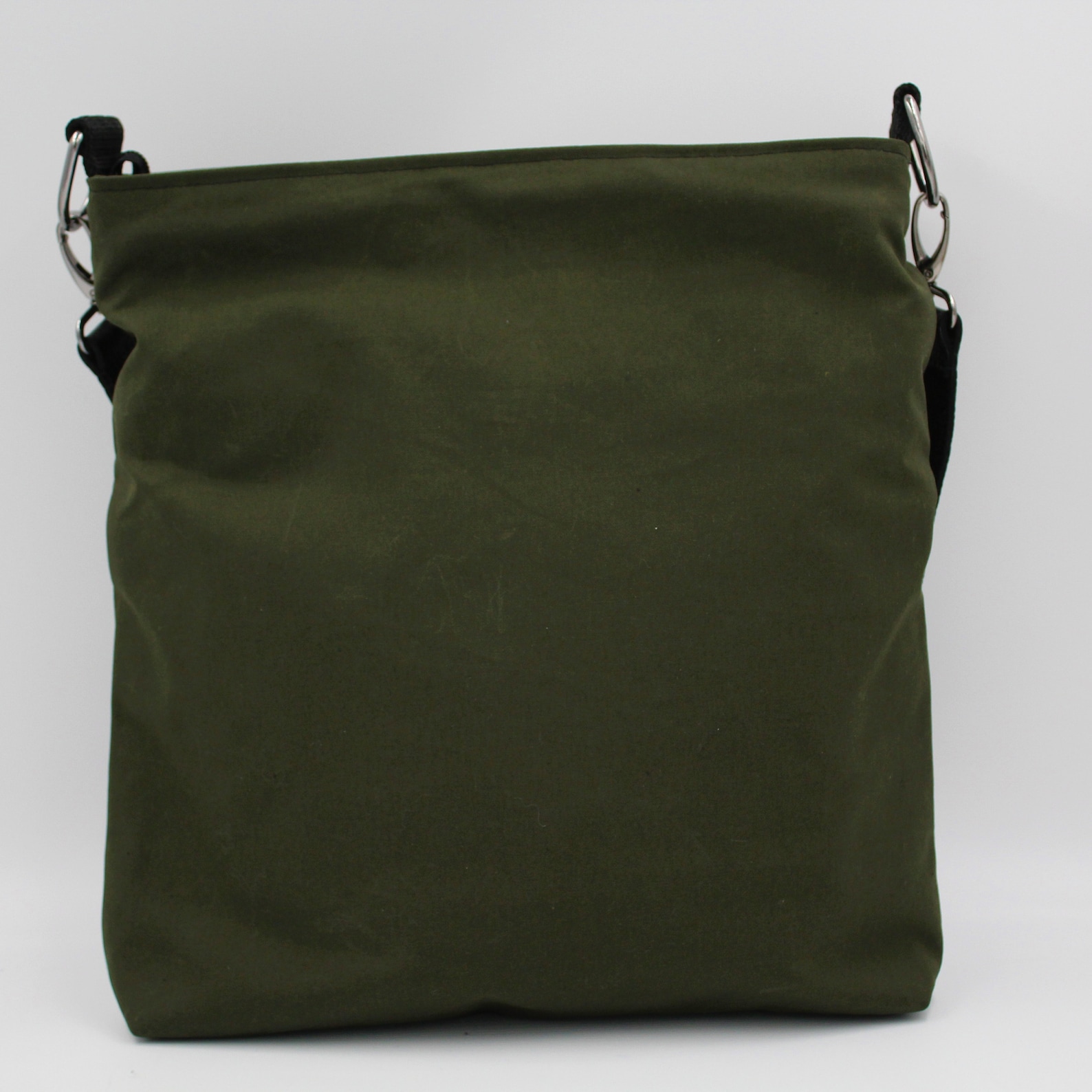 Chive Green Waxed Cotton Shoulder Bag Handmade in Etsy