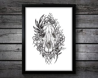 Botanical Skull - Print (A5)