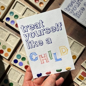 Postkarte , Grußkarte mit Aquarellfarben,  Dot-Card