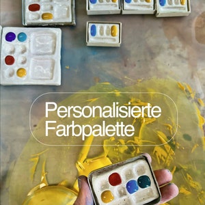 Personalized paint box, vegan watercolor paint in ceramic pans, vegan watercolor