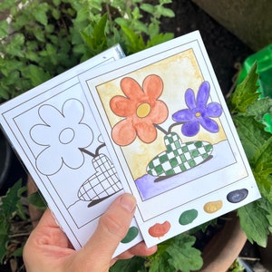 Postkarte , Grußkarte mit Aquarellfarben,  Dot-Card