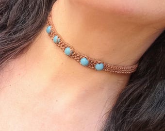 Macrame choker, jake sully, choker, avatar, pandora, avatar the way of water, navi nation, omaticaya, handmade, handmade, necklace