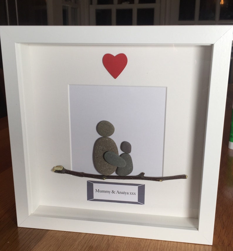Pebble picture box frame personalised gift pebble art Etsy