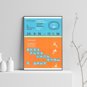Cartel de la exposición, Juegos Olímpicos de Múnich 1972, Hamburgo 2015, regalo para diseñador