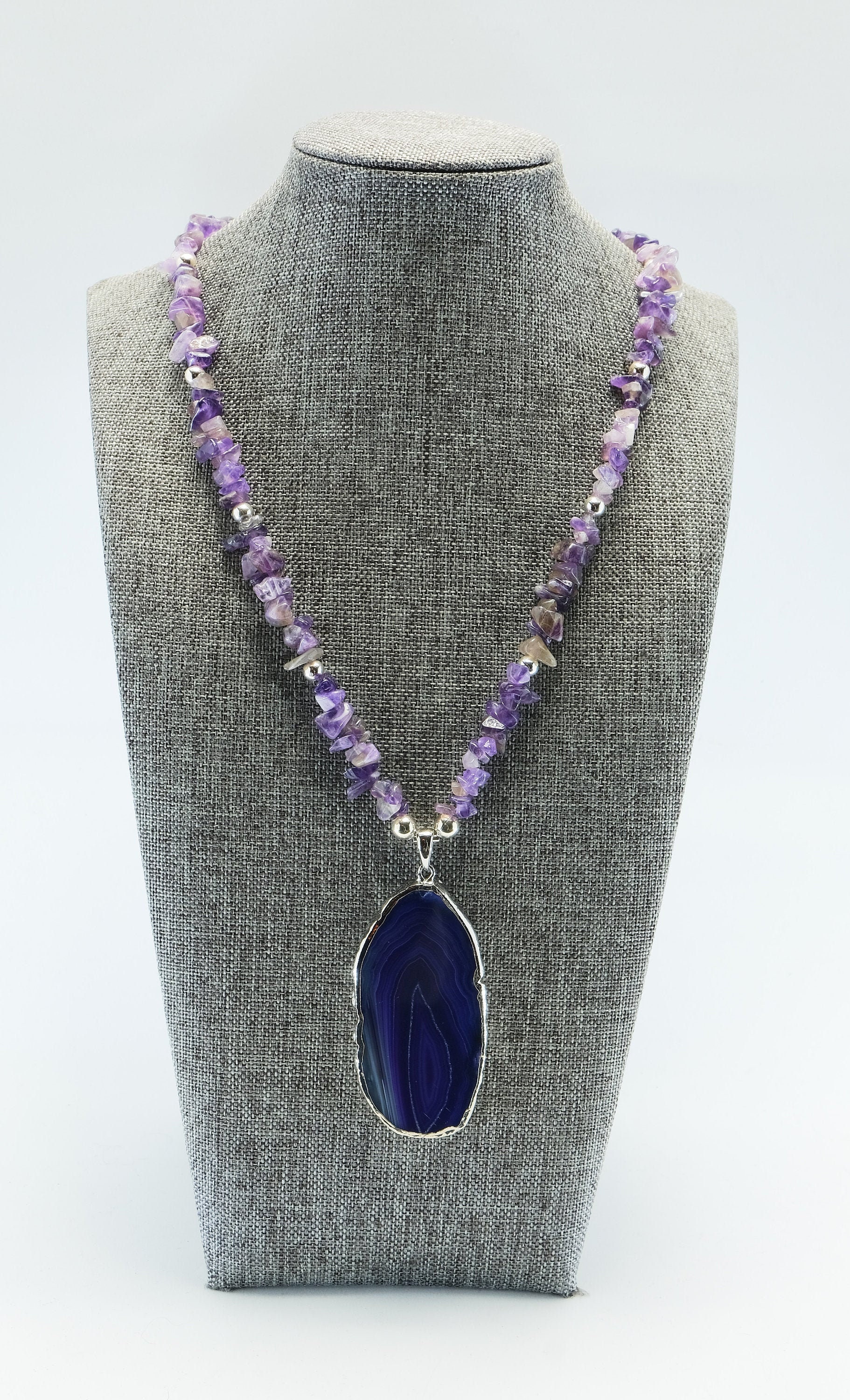 Ladies Amethyst Pendant Necklace Anniversary Gift for Her Etsy