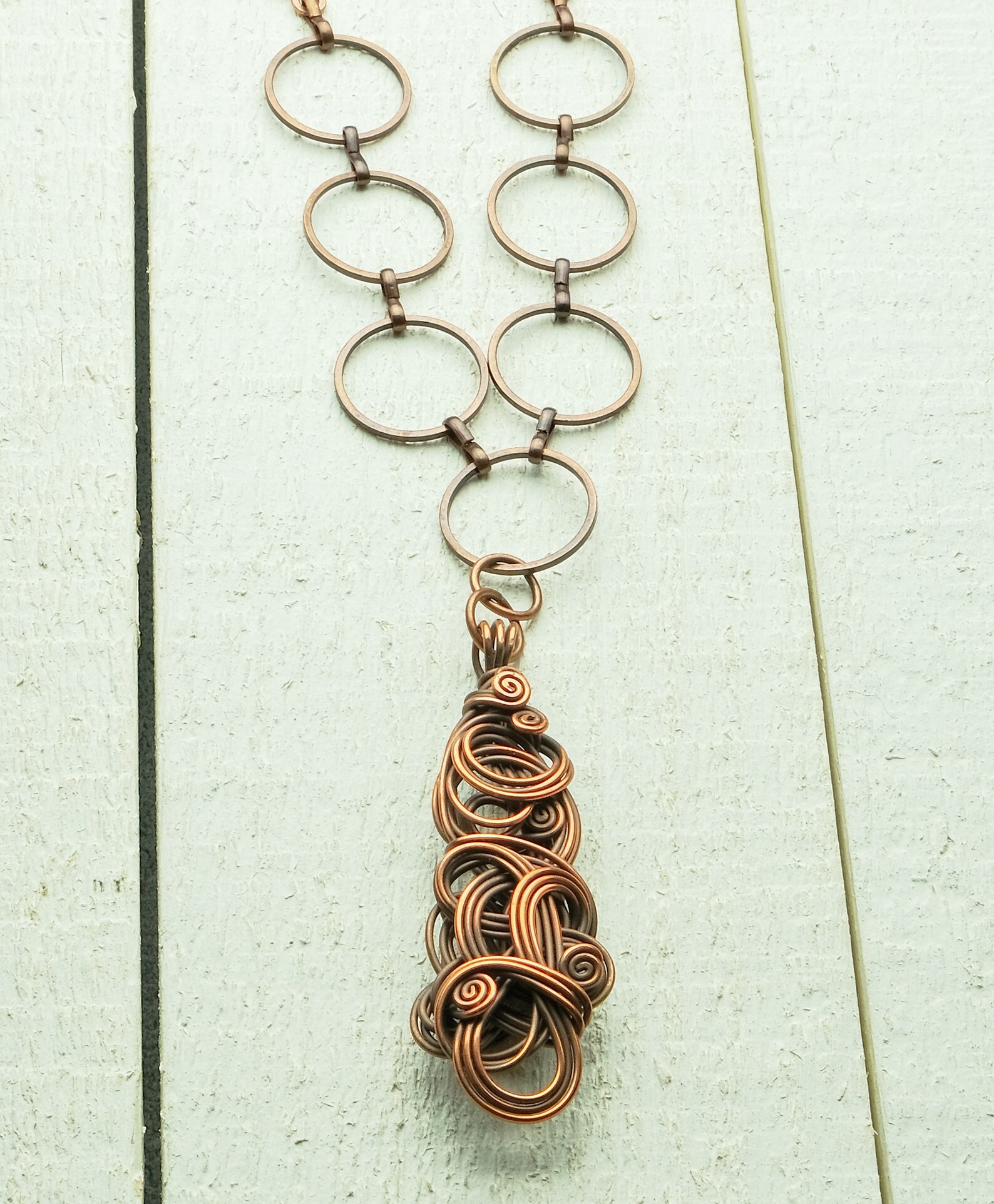 Copper Pendant Necklace Women's Necklace Bohemian Etsy
