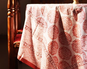 Block print tablecloth - Extra large table cloth - Bird Mandala cotton Table Cloth- Jaipur Table cloth - Tablecloth rectangle