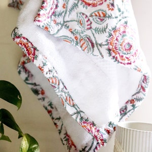 Pink bathroom towels,Block Printed,beautiful gift idea,set of three,Absorbent,soft100%Cotton terrytowel,quilted,kantha,Powder room towel set