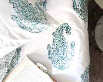 Block Printed Floral Summer Bedspread|Queen,king Boho Bedding Set|cotton duvet cover|block printed coverlets|Indian designer prints|light wt