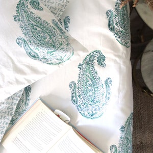 Copriletto estivo floreale stampato a blocchi/Regina, set di biancheria da letto king Boho/copripiumino in cotone/coperte stampate a blocchi/stampe di design indiano/peso leggero