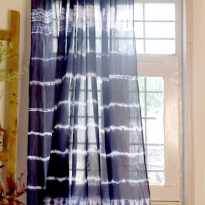 Tie dye curtains,Sheer panels,Bohemian curtains,Window curtains,shibori curtains,Cotton curtains,indigo, blue curtains,Les rideaux ,Indian