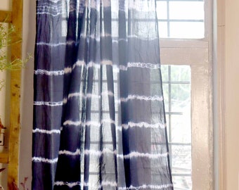 Tie dye curtains,Sheer panels,Bohemian curtains,Window curtains,shibori curtains,Cotton curtains,indigo, blue curtains,Les rideaux ,Indian