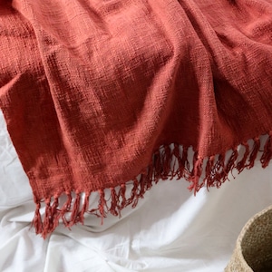 Rust Throw Blanket, Handwoven Cotton Blanket,sofa Throw,blanket for Bed ...