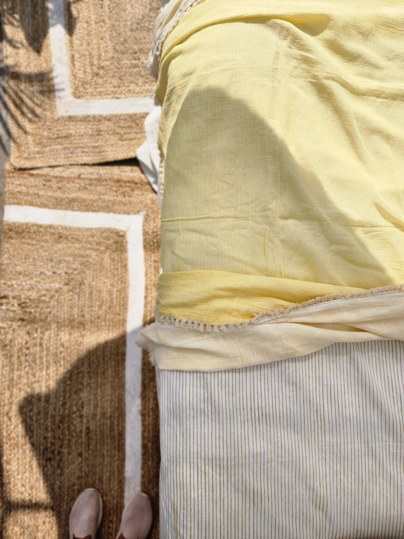 Throw Blanket,picnic blanket,boho throw blanket,light beach blanket,throws,sofa throw,chair throw,cotton throw,yellow boho,crinckled blanket image 9