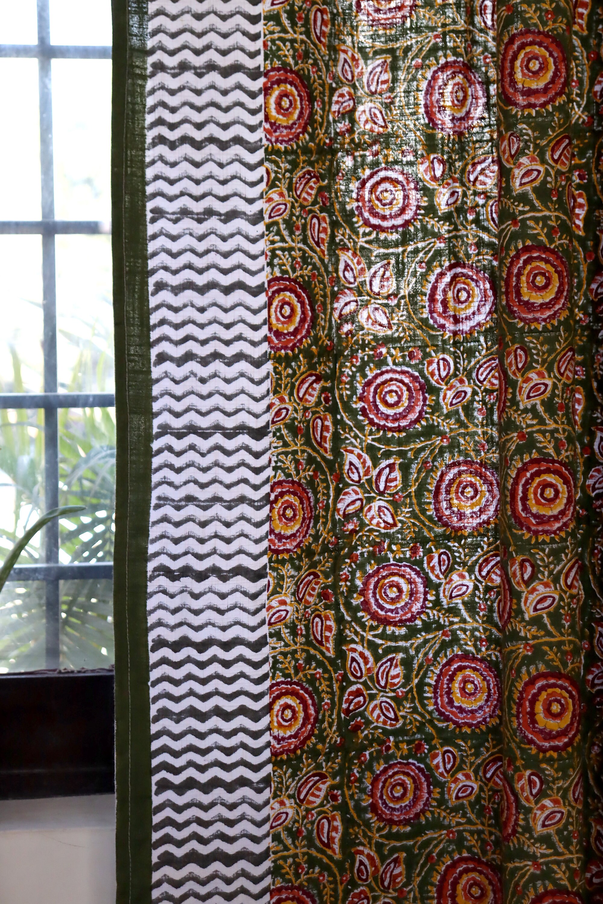 Block print curtainsindian curtain panelbohemian etsy