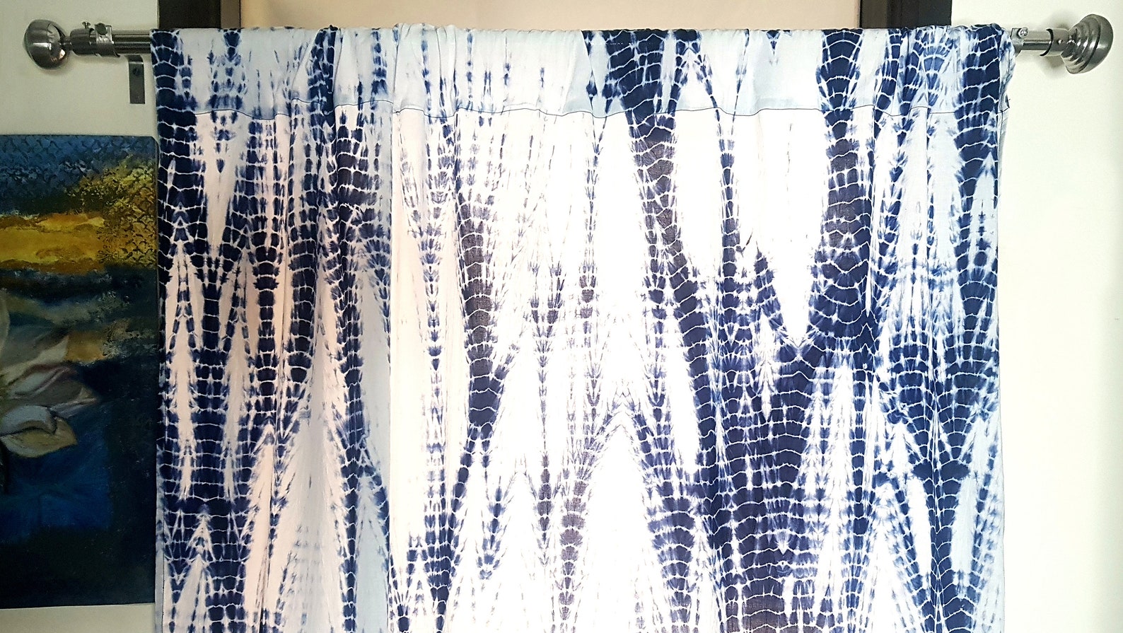Tie Dye Curtainssheer Panelsbohemian Curtainswindow Etsy UK