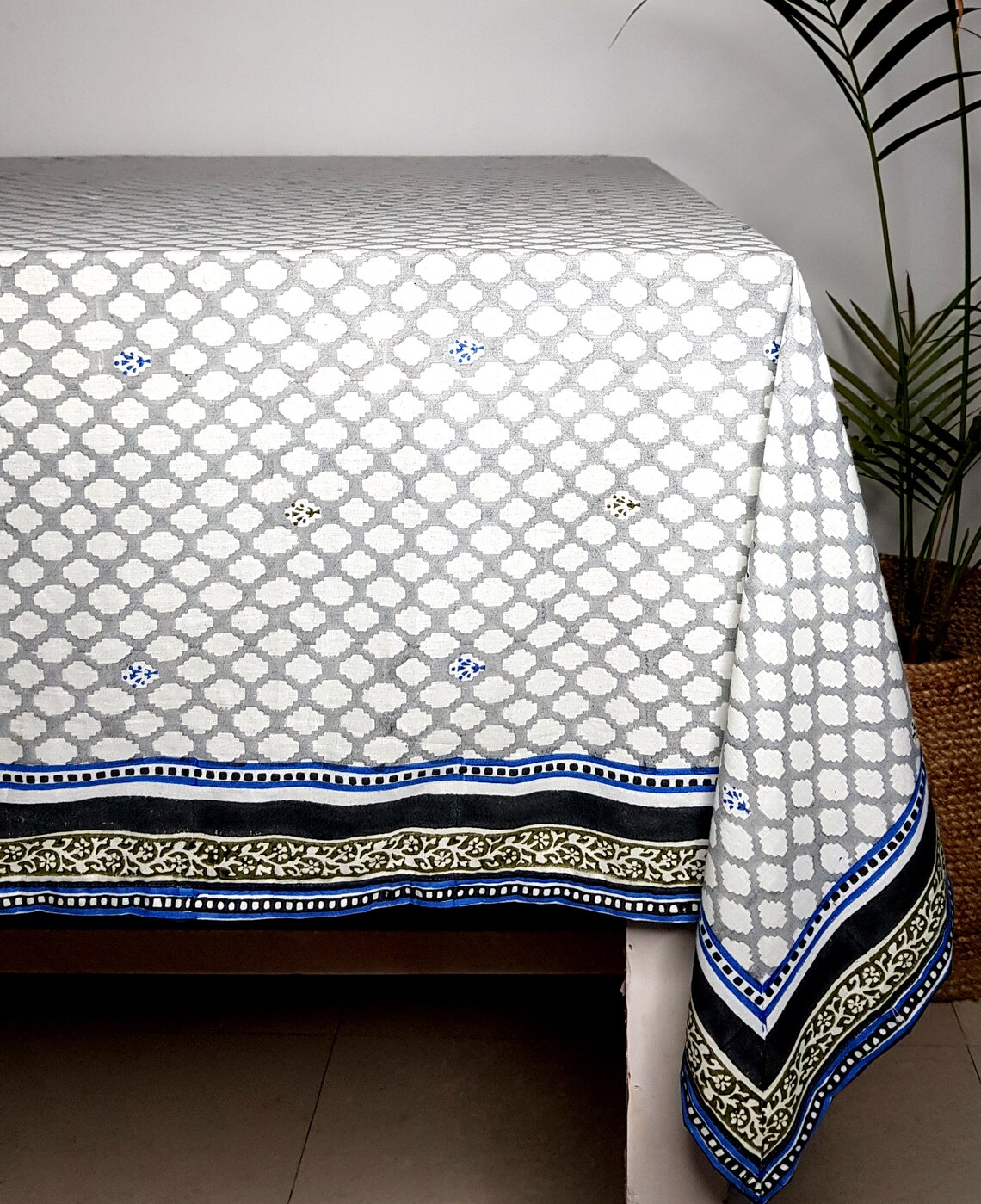 Block print tablecloth Extra large table cloth 60x90 Etsy