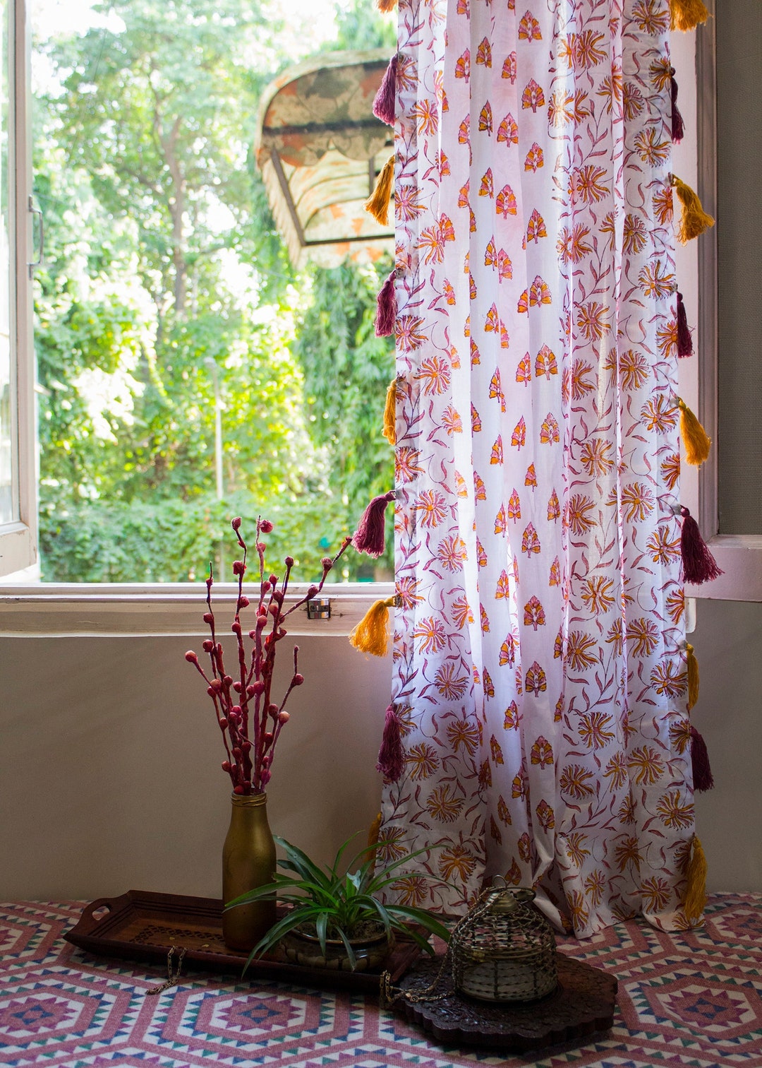 Block Print Curtains,light Curtains,sheer Panels,indian Hand Made