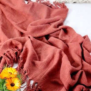 Rust Throw Blanket, Handwoven Cotton Blanket,sofa Throw,blanket for Bed ...