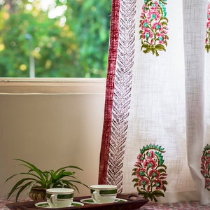 Block print curtains,Indian curtain panel,Bohemian Curtains,Curtains India,Floral curtains,retro curtains,tender block print,cotton curtains