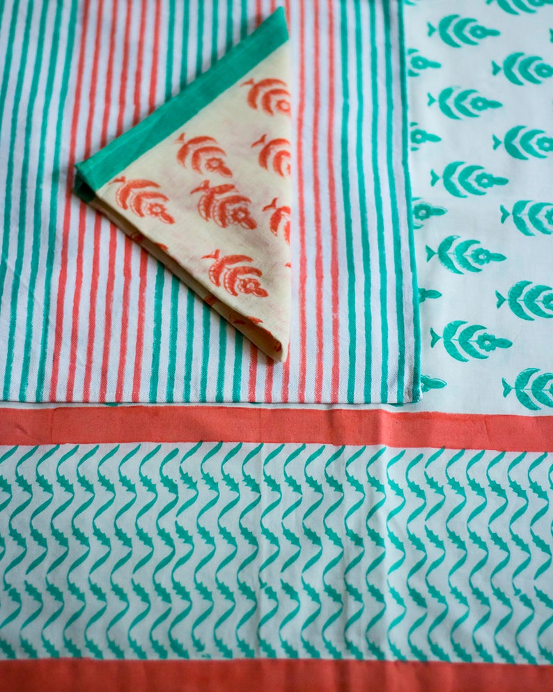 Cloth napkins Dinner napkins cloth block print fabric wedding napkins Cloth napkins set of 6 unpaper-Indian block print napkins image 4