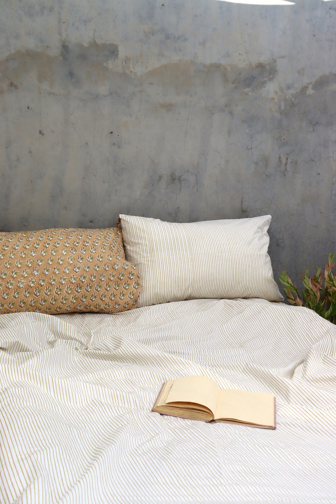 Block Sheet Set Handcrafted Block Print Cotton Sheet Set: Beige Geometric King Size - Etsy