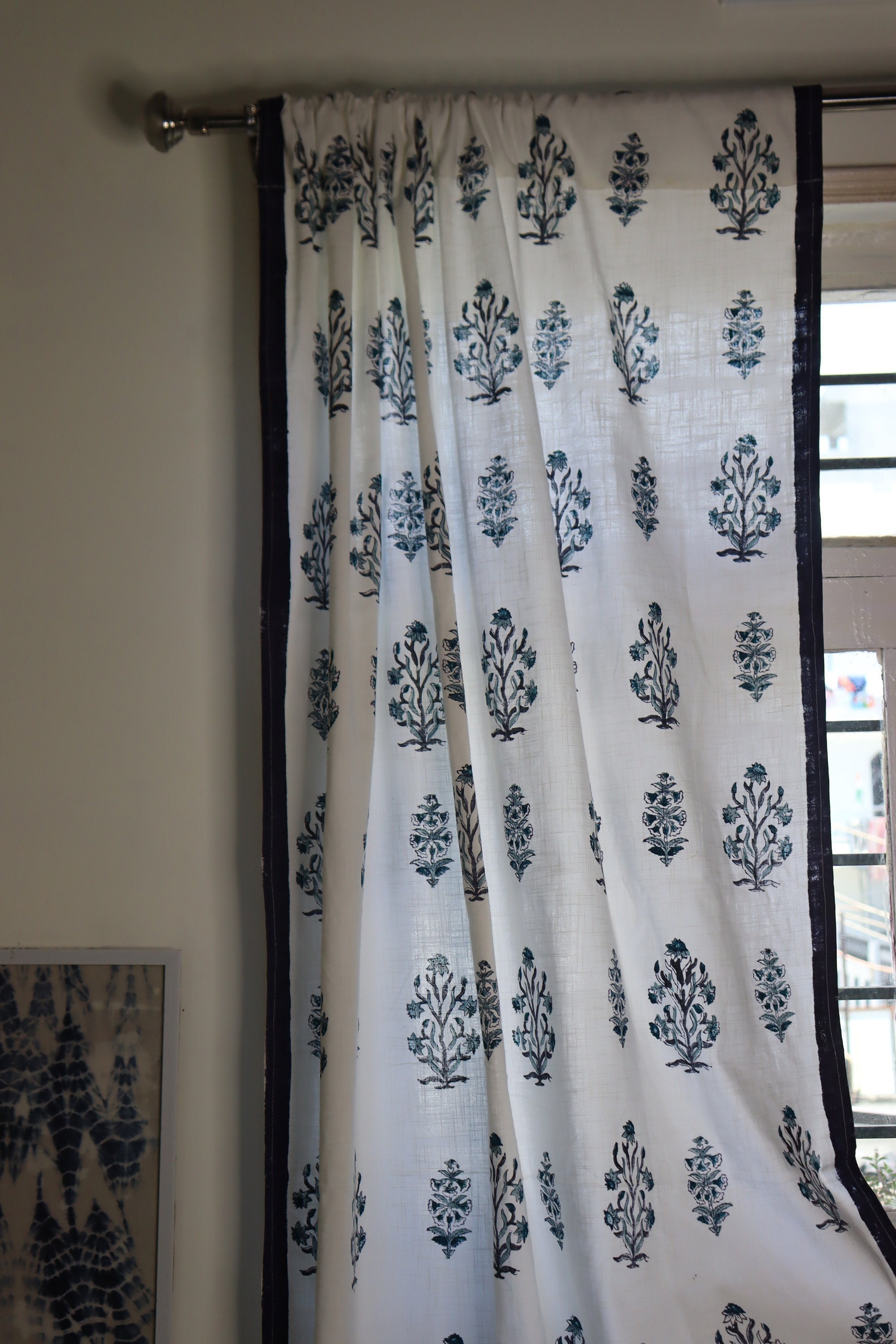Block print curtainsindian curtain panelbohemian etsy