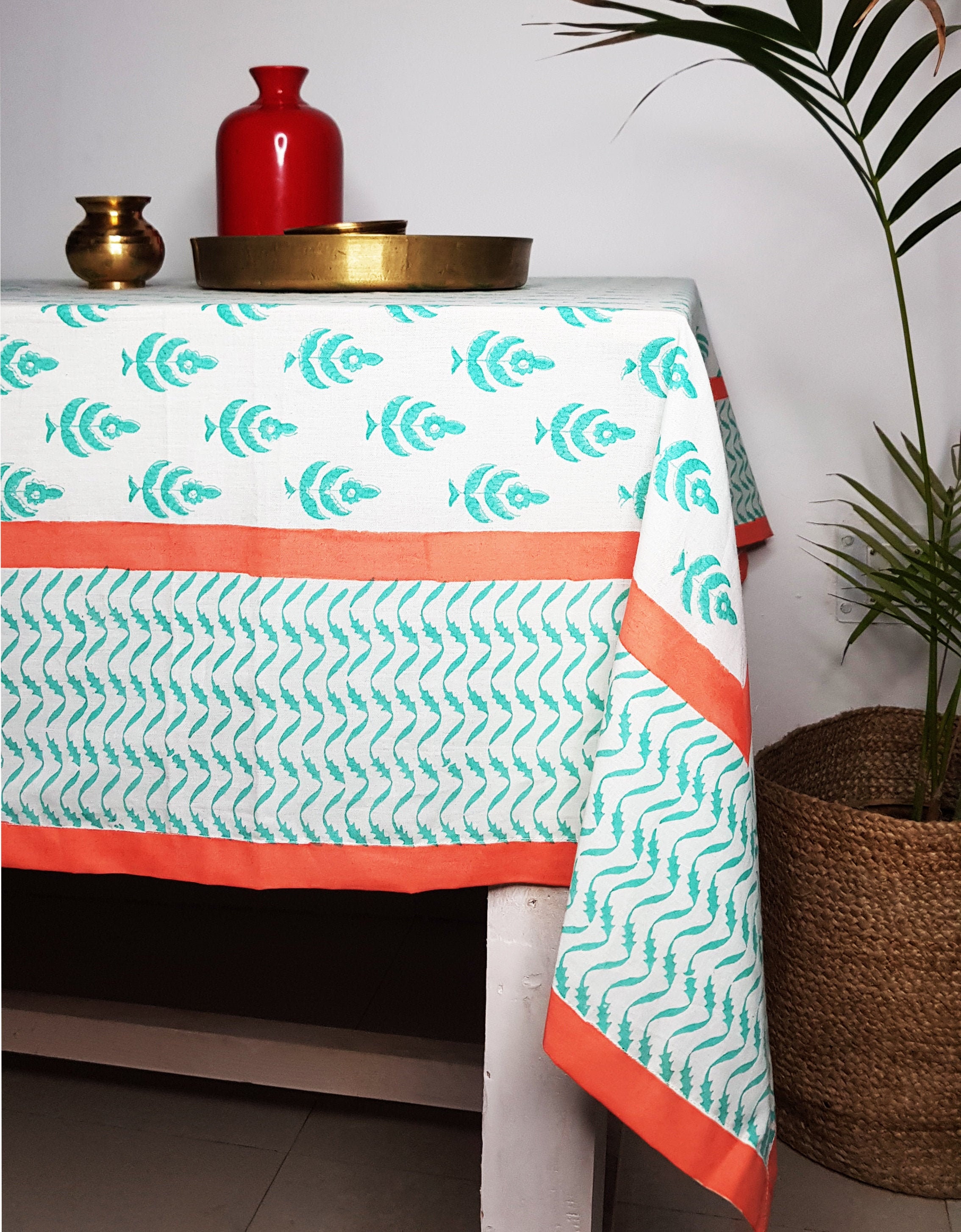 Block print tablecloth Extra large table cloth 60x90 Etsy