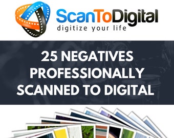 25 35mm Negative Frames Professionally Scanned To Digital, 35mm Negative Frame Scans, Digitize Negatives, Scanning Service