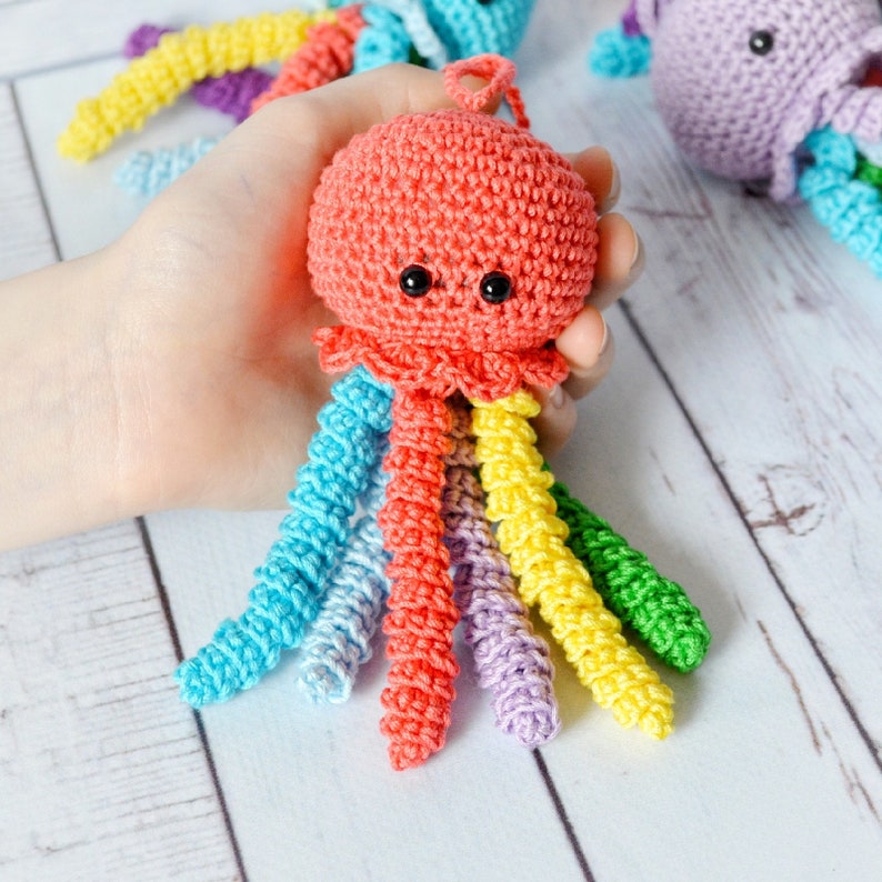Rainbow Jellyfish Crochet Octopus Amigurumi Toy Octopus Etsy