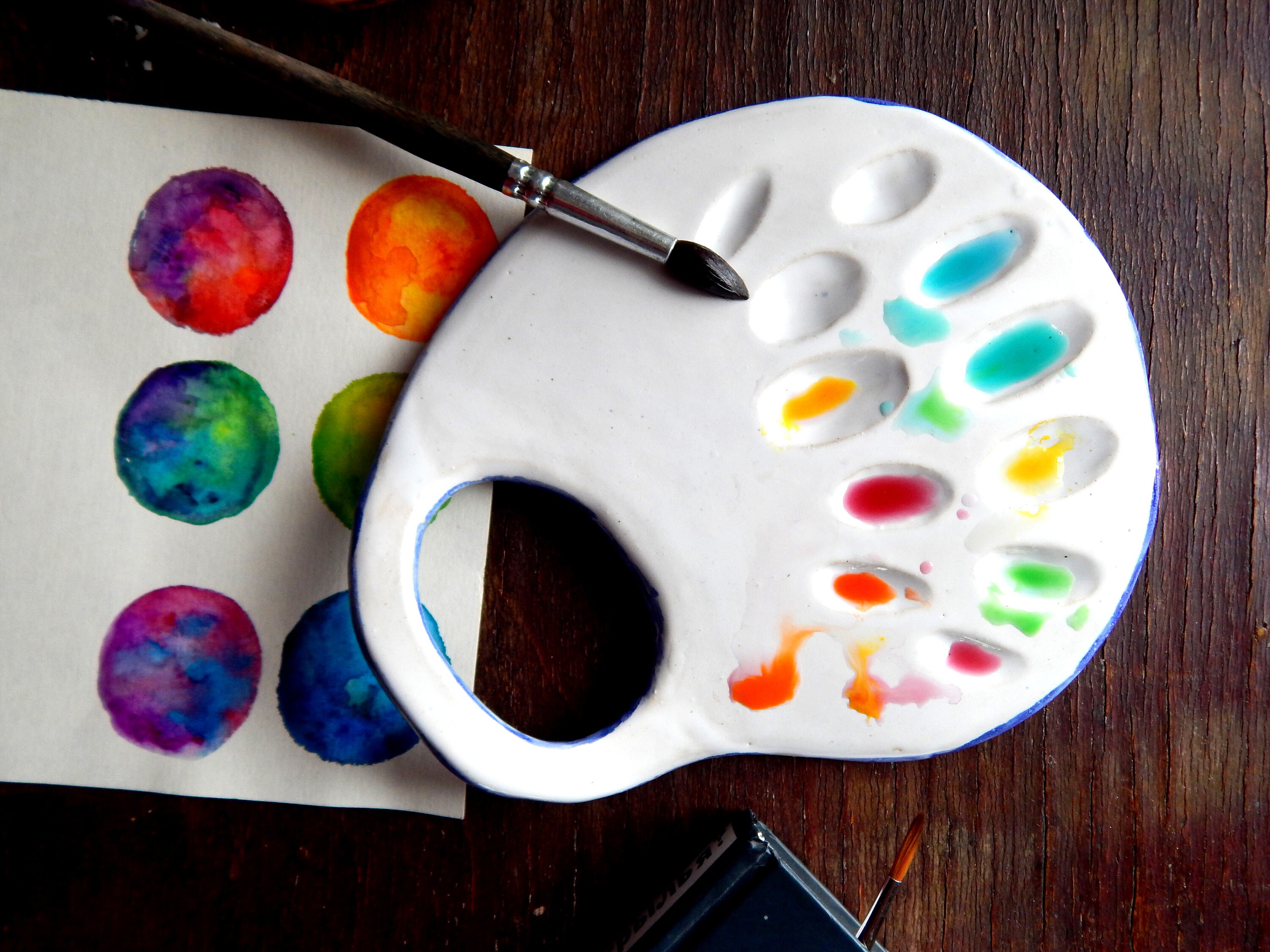 Ceramic Palette for Artists. Comfortable сlassic Form, Artists Palettes