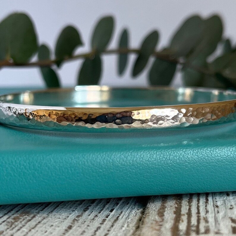Textured Sterling Silver Bangle Bracelet 925 Hallmarked Solid Etsy UK