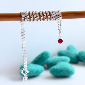 Sterling Silver Family Birthstone Necklace: Mum & Child Pendant