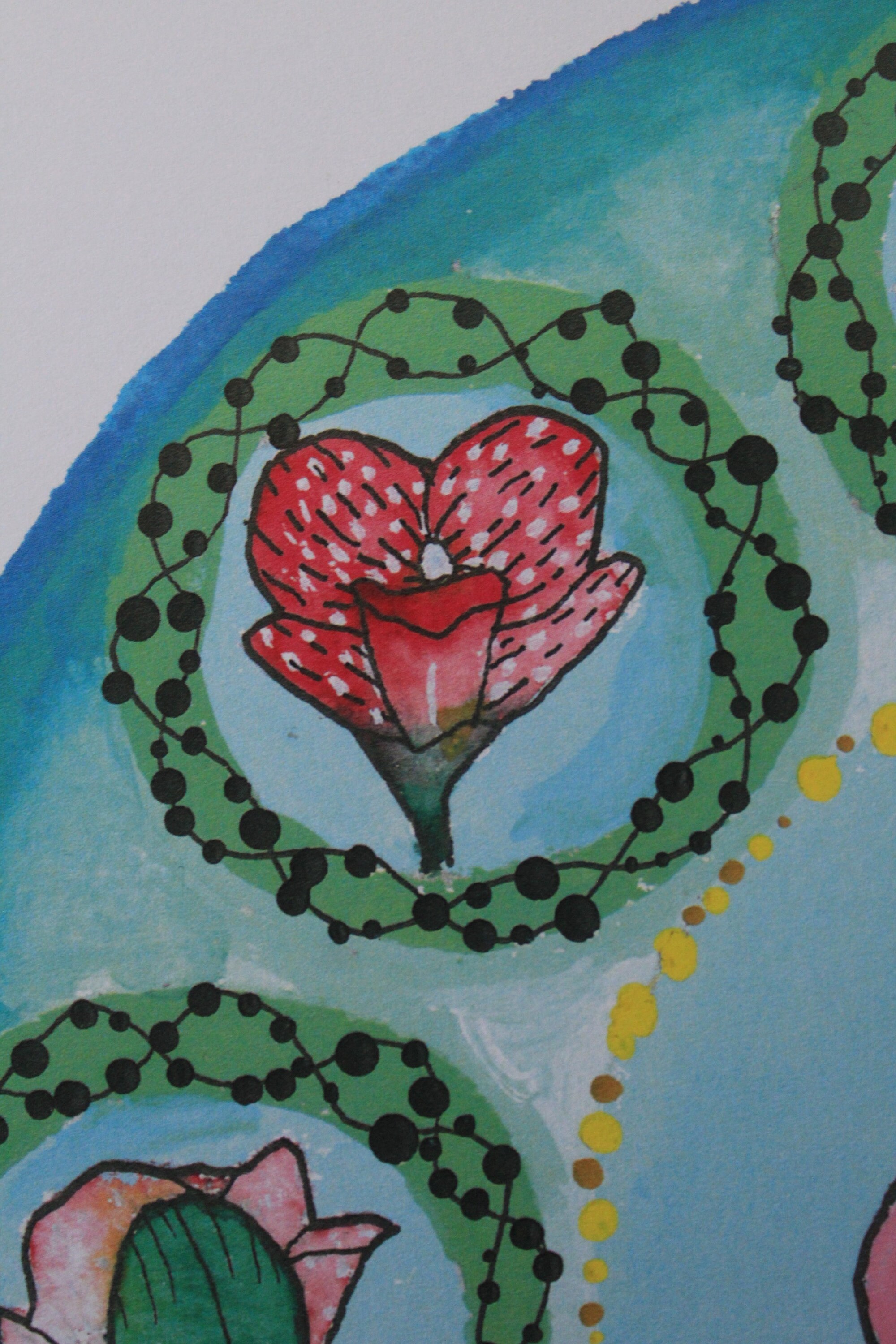 Orchid Flowering Art Nouveau Style Artwork Etsy