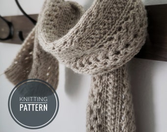 KNITTING PATTERN // The Cora Scarf // Lace Scarf // Knit Lace Scarf Pattern