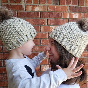 KNITTING PATTERN // Adult and Child knit hat pattern // Suffolk Hat // Mommy and Me knit hat pattern