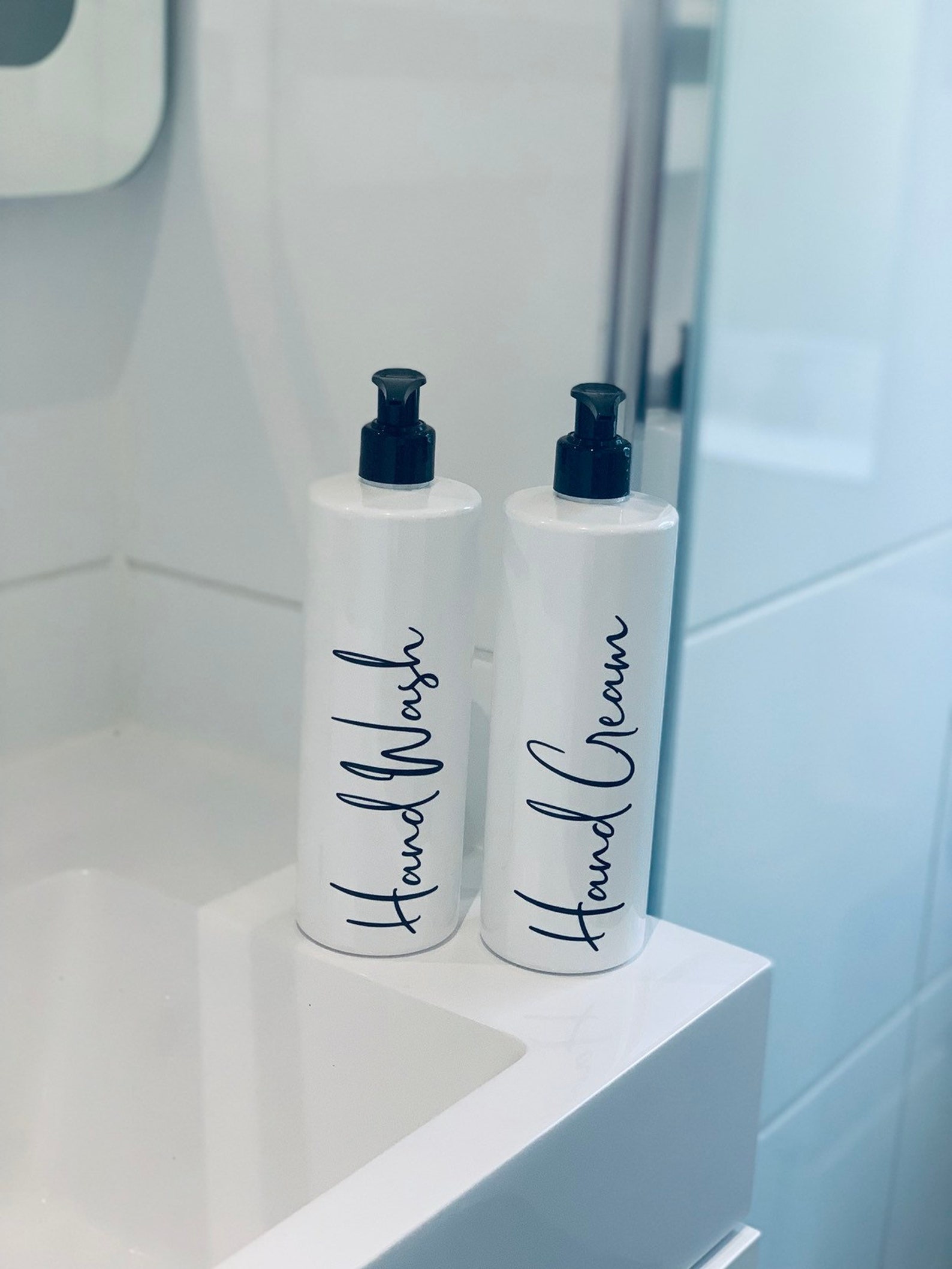 Personalised Refillable Bathroom Bottle Set Hand Wash & Hand Etsy
