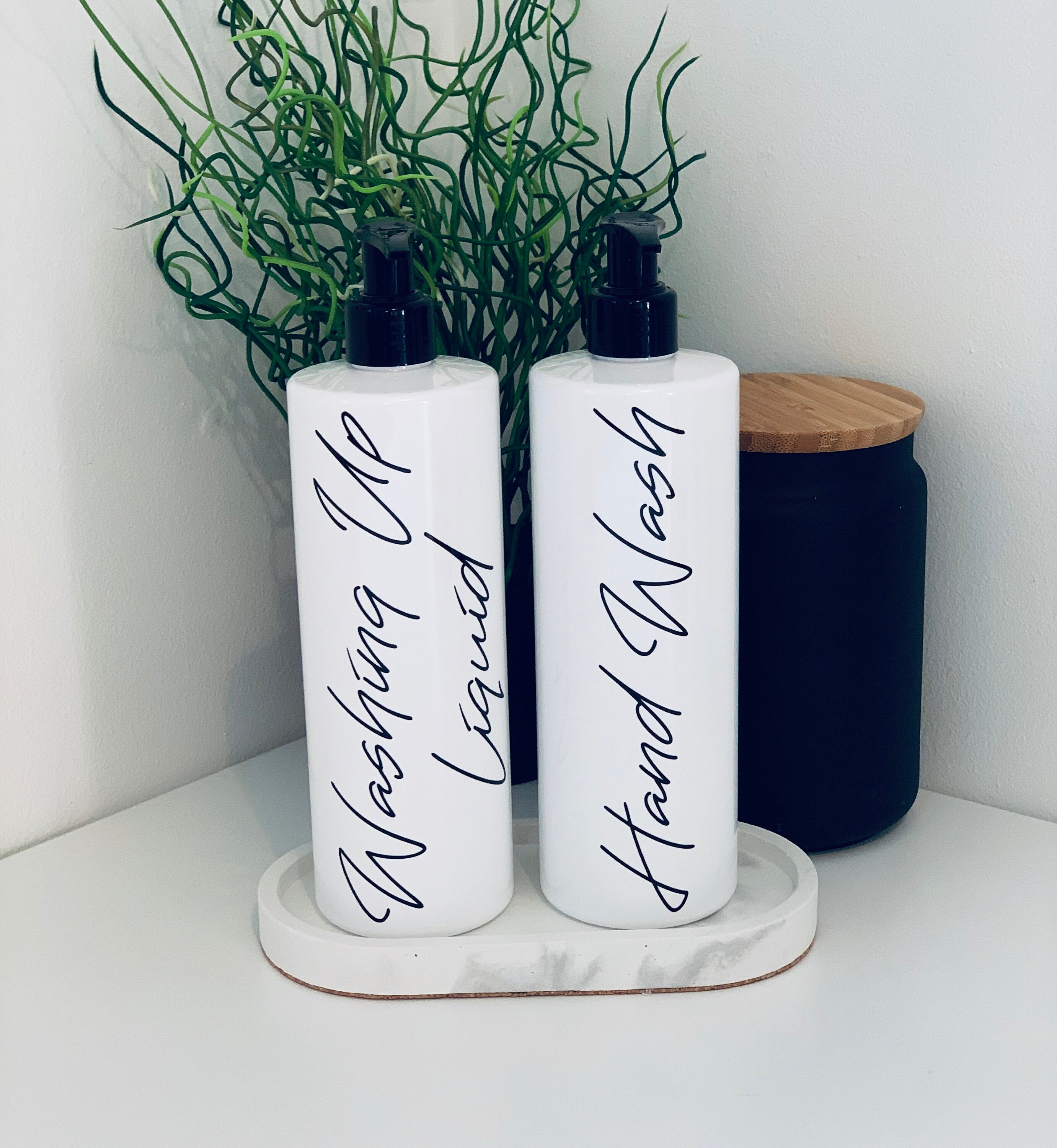 Personalised refillable bathroom bottle set hand wash & Hand Etsy