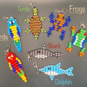 Beaded Animal Keychain: Backpack Clip, Fidget Roller